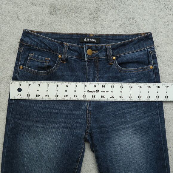 D. Jeans Women's Size 4 Blue Mid-Rise Cuffed Straight Denim Pants 26" Inseam - Picture 5 of 13